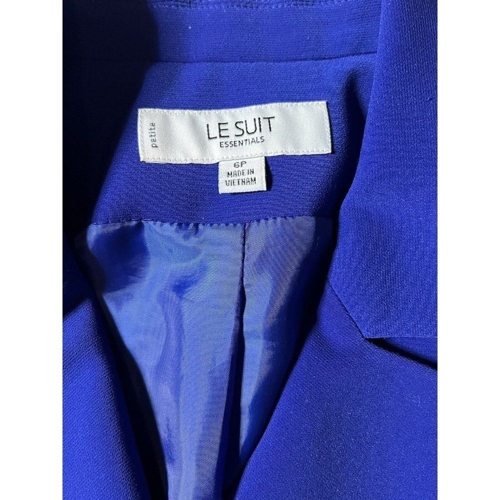Le Suit Blue Double Breasted Petite Career Blazer Suit Women's Size 6P - Picture 4 of 8